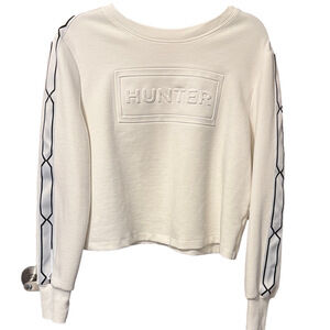 Hunter Off-White Sweatshirt Top with Black and silver  Sleeve Details